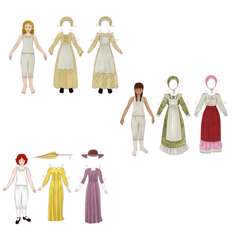 Old Fashioned Printable Paper Dolls (Instant Download)