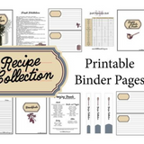 Old Fashioned Blue Recipe Binder Pages (Instant Download)