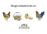 Hand Painted Note Cards - Chicken Set