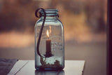 Mason Jar Black Taper Candle Holder