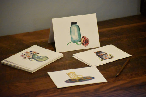 Hand Painted Note Cards - Homestead Set